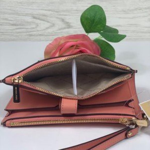 ❤️Michael Kors DoubleZip Wallet Wristlet Peach - Picture 5 of 7